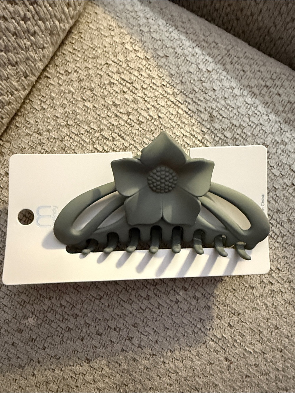 Matte Grey Flower Hair Claw Clip
